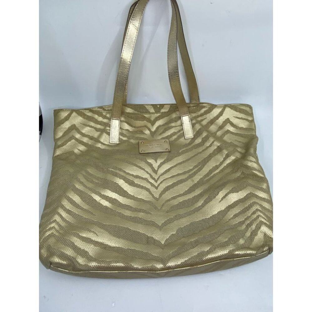 MICHAEL KORS Gold Tan Large Inter Woven Tote Bag - Picture 3 of 16